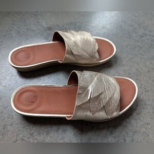 FitFlop Women Slip On Sandals Sola Slides Metallic Gold Women's 11